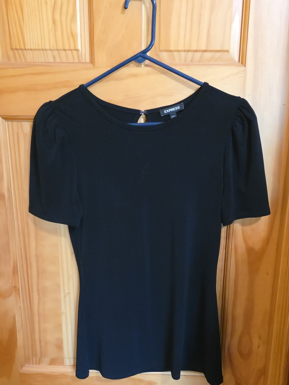 Express Black Puff Sleeve Top Blouse Size Medium
